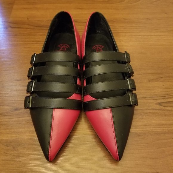 Strangecvlt x Ash Costello red & black coven flat size 7 - Picture 2 of 4